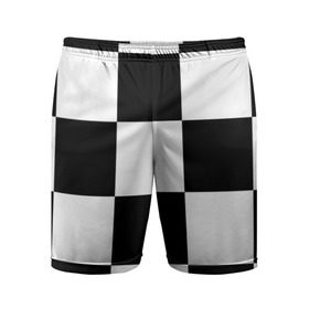 Мужские шорты 3D спортивные с принтом Клетка в Кировске,  |  | белый | черно белый | черный | шахматная