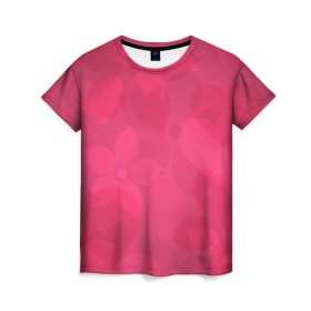 Женская футболка 3D с принтом Pink в Кировске, 100% полиэфир ( синтетическое хлопкоподобное полотно) | прямой крой, круглый вырез горловины, длина до линии бедер | розовый