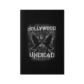 Обложка для паспорта матовая кожа с принтом Hollywood Undead в Кировске, натуральная матовая кожа | размер 19,3 х 13,7 см; прозрачные пластиковые крепления | Тематика изображения на принте: хип хоп