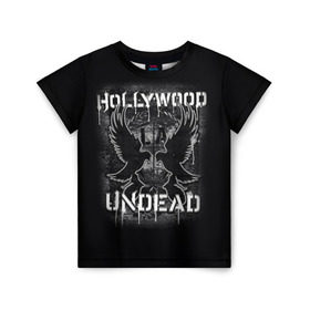 Детская футболка 3D с принтом Hollywood Undead в Кировске, 100% гипоаллергенный полиэфир | прямой крой, круглый вырез горловины, длина до линии бедер, чуть спущенное плечо, ткань немного тянется | Тематика изображения на принте: хип хоп