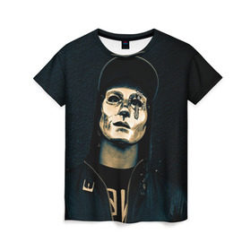 Женская футболка 3D с принтом Hollywood Undead в Кировске, 100% полиэфир ( синтетическое хлопкоподобное полотно) | прямой крой, круглый вырез горловины, длина до линии бедер | хип хоп