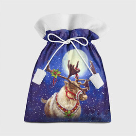 Подарочный 3D мешок с принтом Christmas deer в Кировске, 100% полиэстер | Размер: 29*39 см | Тематика изображения на принте: 2016 | christmas | deer | год | новогодний | новый | олень | рождественский | с новым годом