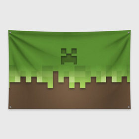 Флаг-баннер с принтом Minecraft edition в Кировске, 100% полиэстер | размер 67 х 109 см, плотность ткани — 95 г/м2; по краям флага есть четыре люверса для крепления | creeper | minecraft