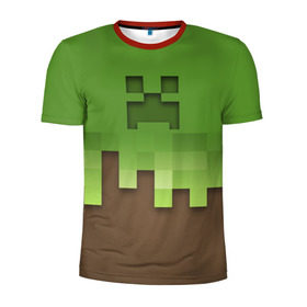Мужская футболка 3D спортивная с принтом Minecraft edition в Кировске, 100% полиэстер с улучшенными характеристиками | приталенный силуэт, круглая горловина, широкие плечи, сужается к линии бедра | creeper | minecraft