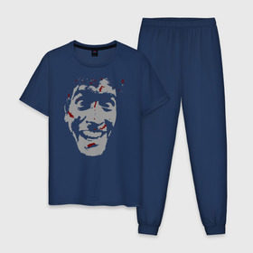 Мужская пижама хлопок с принтом ASH VS EVIL DEAD в Кировске, 100% хлопок | брюки и футболка прямого кроя, без карманов, на брюках мягкая резинка на поясе и по низу штанин
 | 