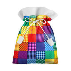 Подарочный 3D мешок с принтом Лоскутное шитьё в Кировске, 100% полиэстер | Размер: 29*39 см | лоскут | одежда | текстура | ткань | шитьё