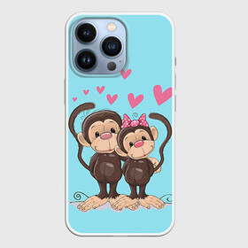 Чехол для iPhone 13 Pro с принтом Обезьянки в Кировске,  |  | Тематика изображения на принте: 2016 | год | любовь | мартышка | новый | обезьяна | с новым год
