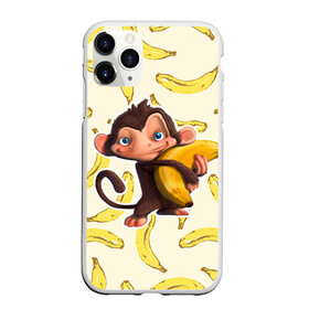 Чехол для iPhone 11 Pro матовый с принтом Обезьяна с бананом в Кировске, Силикон |  | Тематика изображения на принте: мартышка | обезьяна