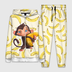 Женский костюм 3D с принтом Обезьяна с бананом в Кировске,  |  | мартышка | обезьяна