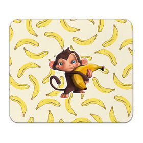 Коврик прямоугольный с принтом Обезьяна с бананом в Кировске, натуральный каучук | размер 230 х 185 мм; запечатка лицевой стороны | мартышка | обезьяна