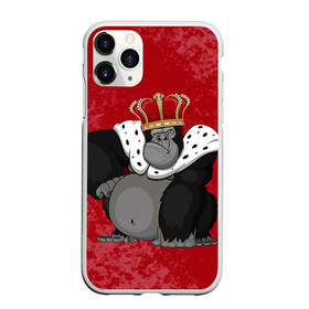 Чехол для iPhone 11 Pro Max матовый с принтом Обезьяна король в Кировске, Силикон |  | 2016 | год | король | корона | мартышка | новый | обезьяна | с новым год
