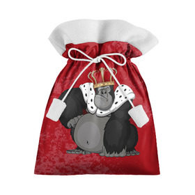 Подарочный 3D мешок с принтом Обезьяна король в Кировске, 100% полиэстер | Размер: 29*39 см | 2016 | год | король | корона | мартышка | новый | обезьяна | с новым год