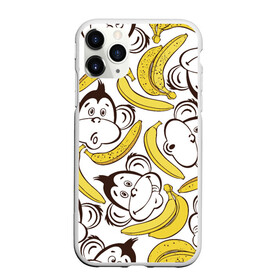 Чехол для iPhone 11 Pro матовый с принтом Обезьянки и бананы в Кировске, Силикон |  | Тематика изображения на принте: банан