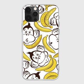 Чехол для iPhone 12 Pro Max с принтом Обезьянки и бананы в Кировске, Силикон |  | банан