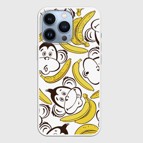 Чехол для iPhone 13 Pro с принтом Обезьянки и бананы в Кировске,  |  | банан
