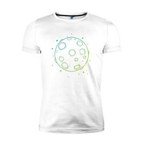 Мужская футболка премиум с принтом Moon в Кировске, 92% хлопок, 8% лайкра | приталенный силуэт, круглый вырез ворота, длина до линии бедра, короткий рукав | луна | луна   стильный принт.moon | полная луна