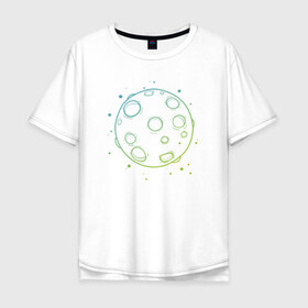 Мужская футболка хлопок Oversize с принтом Moon в Кировске, 100% хлопок | свободный крой, круглый ворот, “спинка” длиннее передней части | луна | луна   стильный принт.moon | полная луна
