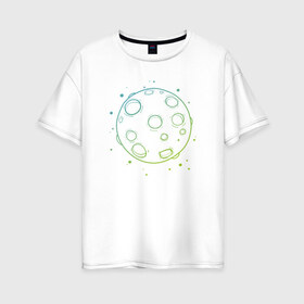 Женская футболка хлопок Oversize с принтом Moon в Кировске, 100% хлопок | свободный крой, круглый ворот, спущенный рукав, длина до линии бедер
 | луна | луна   стильный принт.moon | полная луна