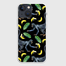 Чехол для iPhone 13 mini с принтом Обезьянки и бананы в Кировске,  |  | банан