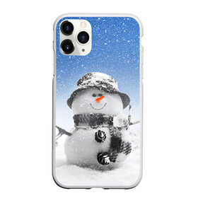 Чехол для iPhone 11 Pro матовый с принтом Снеговик в Кировске, Силикон |  | Тематика изображения на принте: 