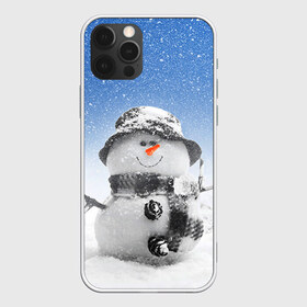 Чехол для iPhone 12 Pro Max с принтом Снеговик в Кировске, Силикон |  | Тематика изображения на принте: 2016 | winter | год | зима | мартышка | новогодний | новый | обезьяна | обезьянка | подарок | с новым годом | снег | снеговик