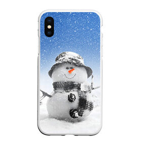 Чехол для iPhone XS Max матовый с принтом Снеговик в Кировске, Силикон | Область печати: задняя сторона чехла, без боковых панелей | Тематика изображения на принте: 2016 | winter | год | зима | мартышка | новогодний | новый | обезьяна | обезьянка | подарок | с новым годом | снег | снеговик
