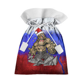 Подарочный 3D мешок с принтом Медведь в Кировске, 100% полиэстер | Размер: 29*39 см | Тематика изображения на принте: 2016 | год | медведь | мишка | новогодний | новый | патриот | россия | русский | с новым годом | сила | флаг