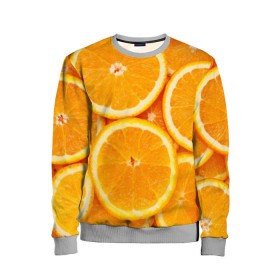 Детский свитшот 3D с принтом Апельсинчик в Кировске, 100% полиэстер | свободная посадка, прямой крой, мягкая тканевая резинка на рукавах и понизу свитшота | Тематика изображения на принте: orange | апельсин | фрукты