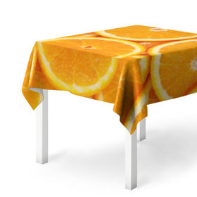 Скатерть 3D с принтом Апельсинчик в Кировске, 100% полиэстер (ткань не мнется и не растягивается) | Размер: 150*150 см | orange | апельсин | фрукты