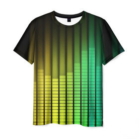 Мужская футболка 3D с принтом Эквалайзер в Кировске, 100% полиэфир | прямой крой, круглый вырез горловины, длина до линии бедер | equalizer | звук