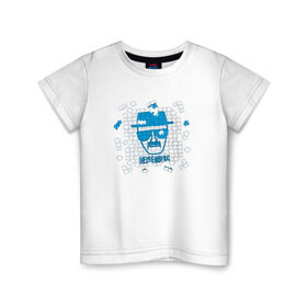 Детская футболка хлопок с принтом Heisenberg Puzzle в Кировске, 100% хлопок | круглый вырез горловины, полуприлегающий силуэт, длина до линии бедер | Тематика изображения на принте: breaking bad | во все тяжкие | сериал
