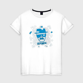 Женская футболка хлопок с принтом Heisenberg Puzzle в Кировске, 100% хлопок | прямой крой, круглый вырез горловины, длина до линии бедер, слегка спущенное плечо | breaking bad | во все тяжкие | сериал