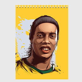 Скетчбук с принтом Ronaldinho в Кировске, 100% бумага
 | 48 листов, плотность листов — 100 г/м2, плотность картонной обложки — 250 г/м2. Листы скреплены сверху удобной пружинной спиралью | football | ronaldinho | роналдиньо | футбол | футболист