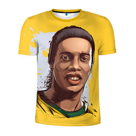 Мужская футболка 3D спортивная с принтом Ronaldinho в Кировске, 100% полиэстер с улучшенными характеристиками | приталенный силуэт, круглая горловина, широкие плечи, сужается к линии бедра | Тематика изображения на принте: football | ronaldinho | роналдиньо | футбол | футболист