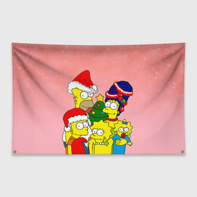 Флаг-баннер с принтом NEW YEAR в Кировске, 100% полиэстер | размер 67 х 109 см, плотность ткани — 95 г/м2; по краям флага есть четыре люверса для крепления | гомер
