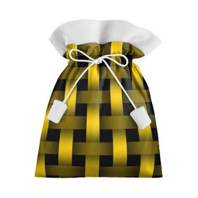 Подарочный 3D мешок с принтом Сетка в Кировске, 100% полиэстер | Размер: 29*39 см | желтый | паттерн | плетение | черный