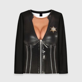Женский лонгслив 3D с принтом Костюм шерифа в Кировске, 100% полиэстер | длинные рукава, круглый вырез горловины, полуприлегающий силуэт | год | грудь | костюм | новый | ролевые | тело | шериф