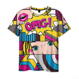 Мужская футболка 3D с принтом POP ART в Кировске, 100% полиэфир | прямой крой, круглый вырез горловины, длина до линии бедер | omg | pop art | арт | поп | ретро | уорхол | энди