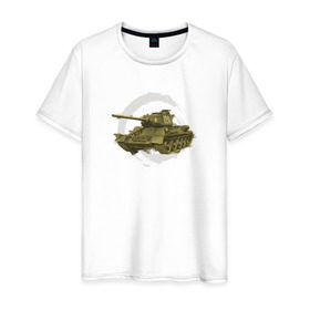 Мужская футболка хлопок с принтом Танк Т-34 в Кировске, 100% хлопок | прямой крой, круглый вырез горловины, длина до линии бедер, слегка спущенное плечо. | war | самый известный танк красной армии т 34
танки | ссср | т34 | техника