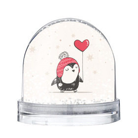 Снежный шар с принтом Пингвин с шариком в Кировске, Пластик | Изображение внутри шара печатается на глянцевой фотобумаге с двух сторон | пингвин
