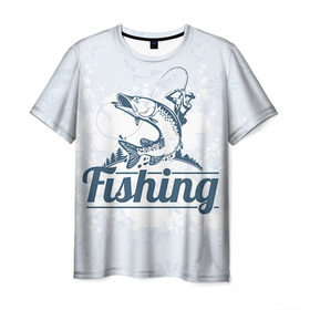 Мужская футболка 3D с принтом Рыбалка в Кировске, 100% полиэфир | прямой крой, круглый вырез горловины, длина до линии бедер | fishing | рыба | рыбак | рыбалка | туризм