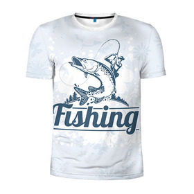 Мужская футболка 3D спортивная с принтом Рыбалка в Кировске, 100% полиэстер с улучшенными характеристиками | приталенный силуэт, круглая горловина, широкие плечи, сужается к линии бедра | fishing | рыба | рыбак | рыбалка | туризм