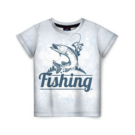 Детская футболка 3D с принтом Рыбалка в Кировске, 100% гипоаллергенный полиэфир | прямой крой, круглый вырез горловины, длина до линии бедер, чуть спущенное плечо, ткань немного тянется | fishing | рыба | рыбак | рыбалка | туризм