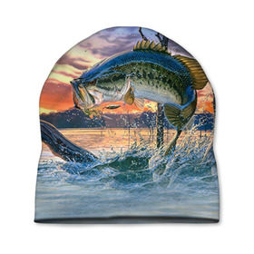 Шапка 3D с принтом Рыба в Кировске, 100% полиэстер | универсальный размер, печать по всей поверхности изделия | fishing | рыба | рыбак | рыбалка | туризм