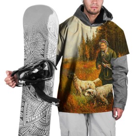 Накидка на куртку 3D с принтом Охота в Кировске, 100% полиэстер |  | hunting | камуфляж | охота | охотник | собака | туризм