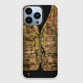 Чехол для iPhone 13 Pro с принтом Жилетка охотника в Кировске,  |  | Тематика изображения на принте: hunting | жилет | камуфляж | охота | охотник | туризм