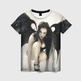Женская футболка 3D с принтом Fantasy Girl в Кировске, 100% полиэфир ( синтетическое хлопкоподобное полотно) | прямой крой, круглый вырез горловины, длина до линии бедер | ангел | арт | девушка | демон | фэнтэзи