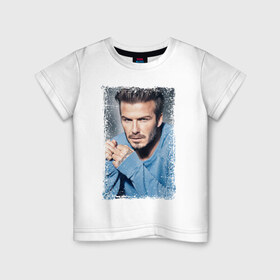 Детская футболка хлопок с принтом David Beckham (retro style) в Кировске, 100% хлопок | круглый вырез горловины, полуприлегающий силуэт, длина до линии бедер | Тематика изображения на принте: david beckham | retro style | англия | дэвид бекхэм | лига чемпионов | мадрид | мю | реал | футбол