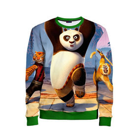 Детский свитшот 3D с принтом Кунг фу панда в Кировске, 100% полиэстер | свободная посадка, прямой крой, мягкая тканевая резинка на рукавах и понизу свитшота | kung fu | kung fu panda | panda | кунг фу | кунг фу панда | кунгфу | панда. кунг фу | по