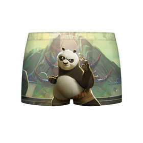 Мужские трусы 3D с принтом Кунг фу панда в Кировске, 50% хлопок, 50% полиэстер | классическая посадка, на поясе мягкая тканевая резинка | Тематика изображения на принте: kung fu | kung fu panda | panda | кунг фу | кунг фу панда | кунгфу | панда. кунг фу | по